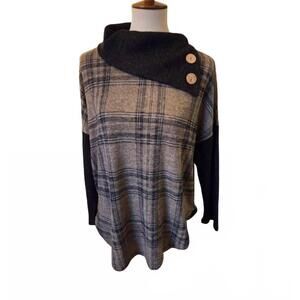 NEW MIMI K women's pull over shirt in taupe and black